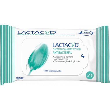Lactacyd Antibacterial chusteczki do higieny intymnej 15 szt.