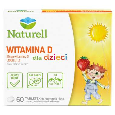 Naturell witamina D dla dzieci 60 tab. do żucia