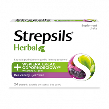 Strepsils Herbal bez czarny...